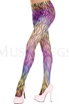 Rainbow swirl print opaque pantyhose
