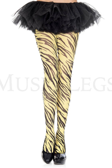 Zebra print opaque pantyhose