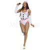 Sexy Snow Women 4 Pc White Red Polyester Halloween Cosplay Costume Set Size S/M