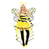 Deluxe Queen Bee Women's Yellow Black Floral Halloween Cosplay Costume Size XS