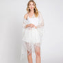 DIONA J FLORAL LACE KIMONO WITH TASSEL ONE SIZE COLOR WHITE