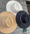 Wide brim panama hat in vegan felt with Jacquard t