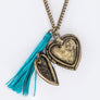 Double Heart Lockets Necklace Set