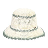 CC PAPER STRAW HAND CROCHET CLOTHE BUCKET HAT WITH SCALLOP EDGE DETAILS RUST