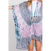 DIONA J TIE DYE PRINT KIMONO CARDIGAN ONE SIZE COLOR PINK