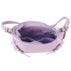 DIONA J WOMEN'S CHIC SMOOTH BUCKLE SHOULDER BAG COLOR LAVENDER