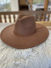 Structured wide brim panama hat in vegan felt With