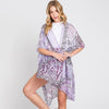 DIONA J PAISLEY FLOWER PRINT KIMONO CARDIGAN ONE SIZE COLOR PURPLE