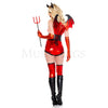 Malicious Devil Women's Red Halloween Cosplay Sexy V Neck Costume Size M/L