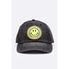 DIONA J RAINBOW SMILEY FACE DENIM CAP COLOR BLACK