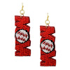 FAMILY MOM BASEBALL SEED BEAD EARRINGS GMT