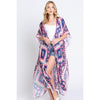 DIONA J BOHO PRINT KIMONO COVER UP ONE SIZE COLOR PINK