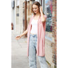 DIONA J STYLISH FASHIONABLE SOLID KIMONO CARDIGAN ONE SIZE COLOR PINK