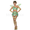 Fantasy Fairy Pc Leaf Handkerchief Hem Crop Women's Green Costume Set Size S/M