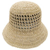 DIONA J SOLID STRAW BUCKET HAT ONE SIZE COLOR BEIGE