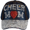 Diona J Cheer Mom Rhinestone Hat - Women's Shiny Bling Sports Mom Cap Denim