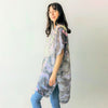 DIONA J IMPRESSIONIST ABSTRACT PRINT KIMONO ONE SIZE COLOR BLACK