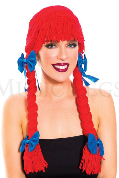 Music Legs Red Yarn Doll Wig