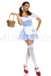 Peasant dress with lace up bodice and apron