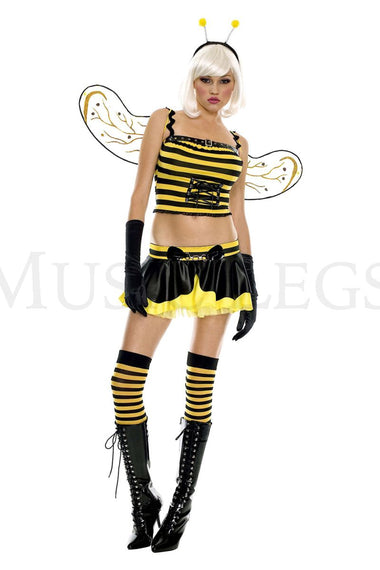 Music Legs Honey Bee Costume Includes: Head Piece and Wings