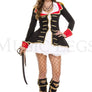 Gold trim coat with white collared dress