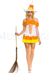 2 pc. halter candy corn dress Includes:hat