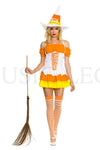 2 pc. halter candy corn dress Includes:hat