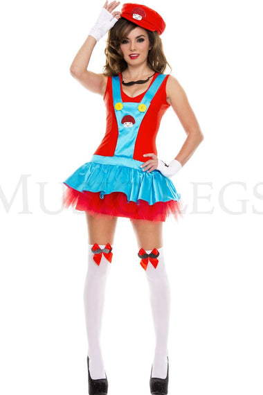 Music Legs Red Playful Plumber Costume