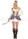 Peasant style paisley dress with gold trim and lace up sides