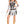 Silver and black metallic dress with cross applique and epaulette