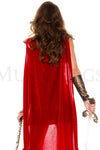 Gold metallic studs peplum skirt warrior dress with epaulette