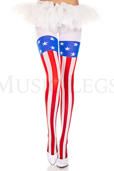 American flag print pantyhose