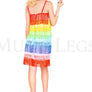 Rainbow Fringe Flapper