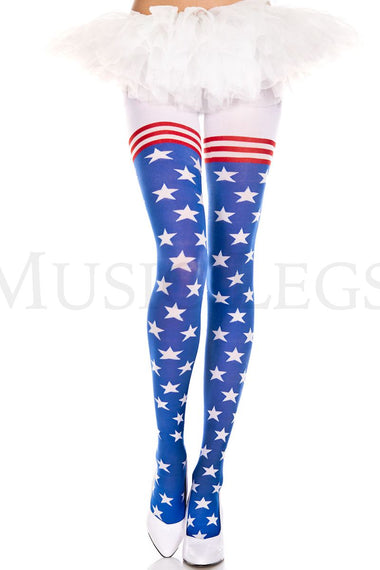 Flag print pantyhose