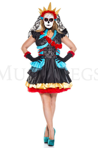 Plus Size Day Of The Dead Darling Costume