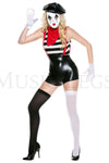 High waisted suspender look romper with striped top