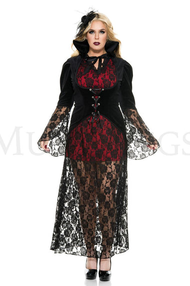 Plus Size Black Widow Vampire Costume