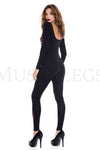 1 PC. includes: Skeleton red print catsuit