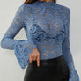 Mock Neck Long Sleeve Lace Top