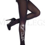 Dragon print opaque pantyhose