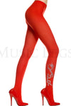 Dragon print opaque pantyhose