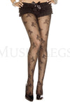 Bow print spandex pantyhose