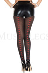 Heart backseam spandex pantyhose