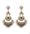 Metal Drop Burnished Gold Earrings