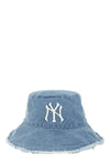 Distressed Denim NY Bucket Hat with Adjustable Wired Brim Stylish, Durable, and Customizable Fit for Men and Women