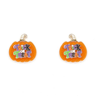 Halloween Trick or Treat Pumpkin Stud Earring