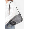 DIONA J ICONIC STUDDED FASHION SHOULDER BAG COLOR BLACK