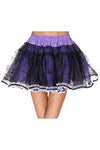 Purple spider web mesh ruffle trim petticoat