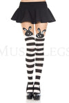 Rabbit print striped spandex pantyhose