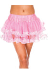 Lace trim mesh petticoat